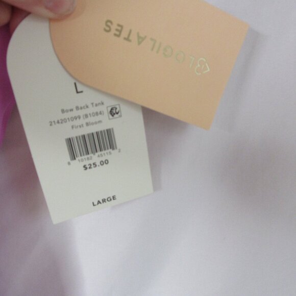 Blogilates Bow Back Tank Top Active First Bloom Purple Size Large NWT - Picture 6 of 10